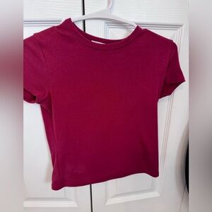 Gianni Bini Burgundy Short Sleeve Tee